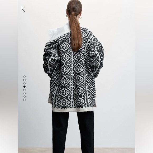 Women Mango Printed Cardigan Reverse Stitch Size Xs-S - Picture 3 of 9